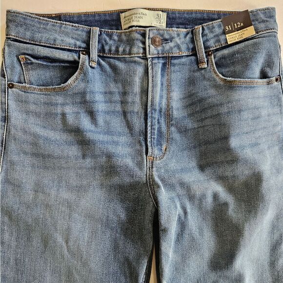 NWT Abercrombie & Fitch Signature Stretch High Rise Super Skinny Ankle Jeans 12 - Picture 6 of 14
